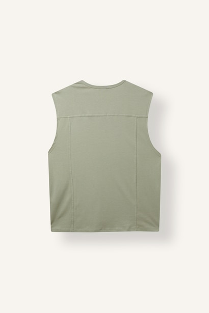 Boxy Fit Crew Neck Sleeveless Tank Top