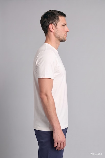 %100 Pamuk Relax Fit Bisiklet Yaka Baskılı Tişört