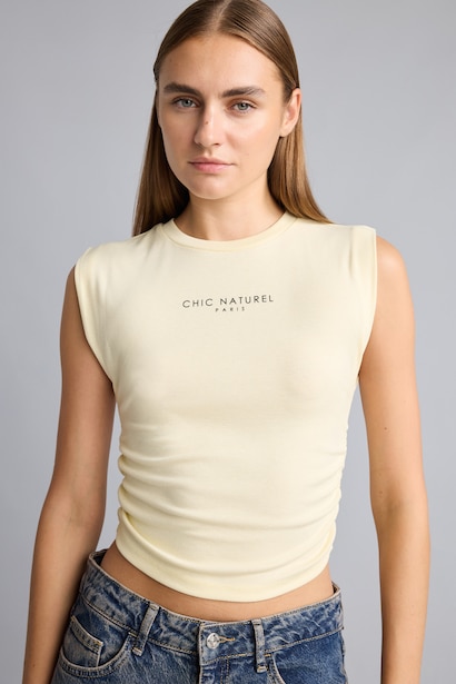 Slim Fit Crew Neck Ribbed Top