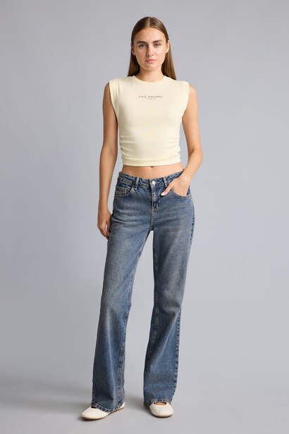 Slim Fit Crew Neck Ribbed Top