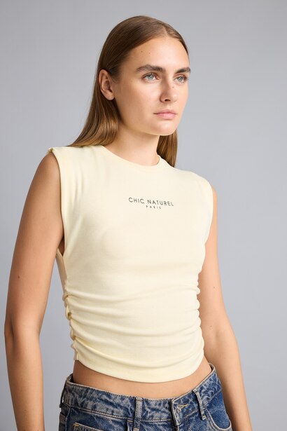 Slim Fit Crew Neck Ribbed Top