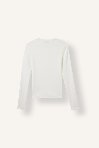 Fitted Düğmeli Uzun Kollu Basic Tişört