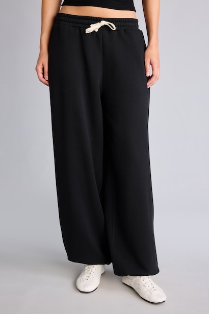 Loose Fit Thick Sweatshirt Fabric Trousers