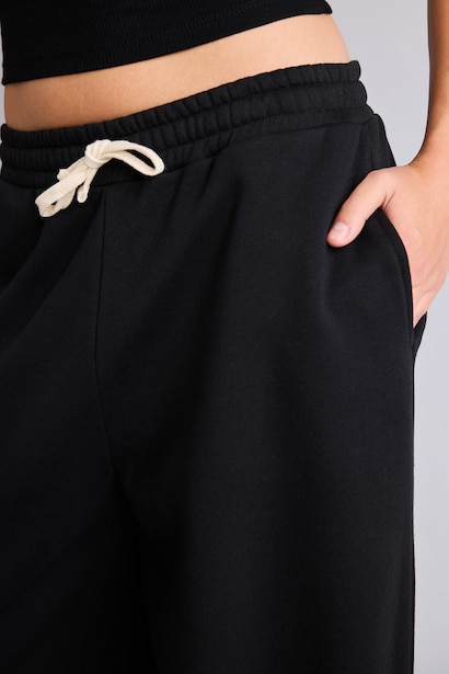 Loose Fit Thick Sweatshirt Fabric Trousers