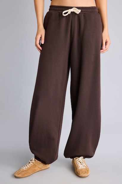Loose Fit Thick Sweatshirt Fabric Trousers