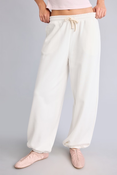 Loose Fit Thick Sweatshirt Fabric Trousers