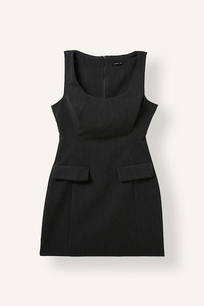Square Neck Short Sleeve Mini Dress