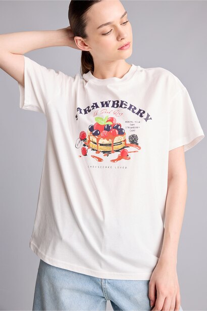 Oversize Crew Neck Printed T-shirt