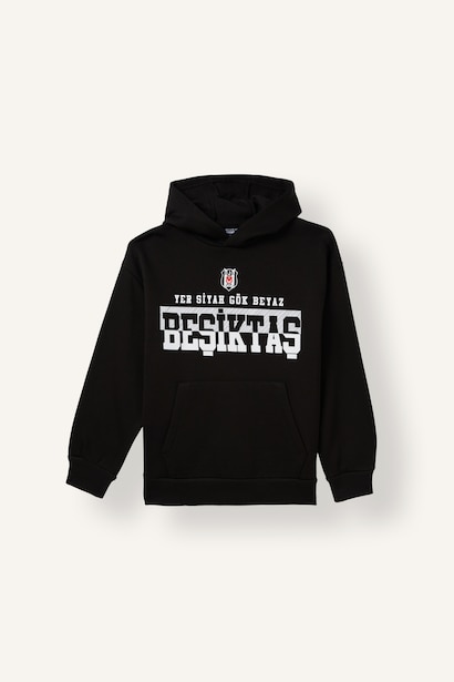 Beşiktaş Kapüşonlu Baskılı Sweatshirt Erkek Çocuk