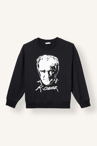 Regular Fit Printed Crew Neck Sweatshirt