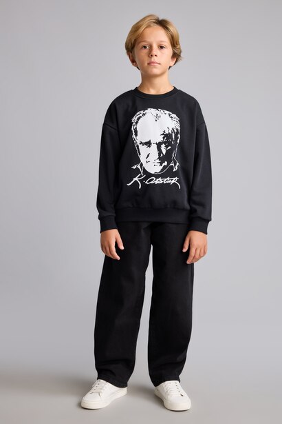 Regular Fit Printed Crew Neck Sweatshirt