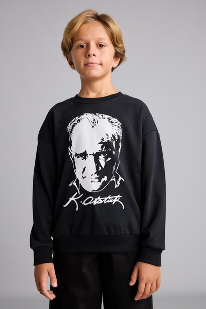 Regular Fit Printed Crew Neck Sweatshirt