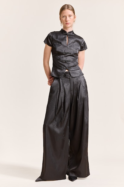 Wide Leg Desenli Pantolon