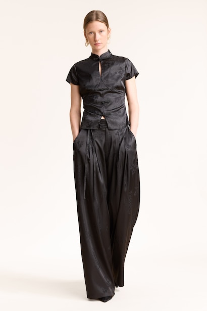 Wide Leg Desenli Pantolon
