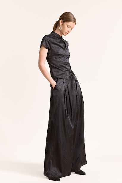 Wide Leg Desenli Pantolon