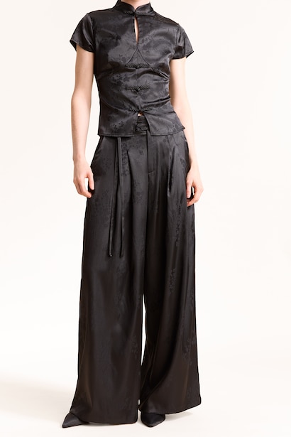 Wide Leg Desenli Pantolon