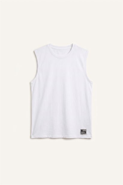 %100 Pamuk Boxy Fit Fitilli Atlet