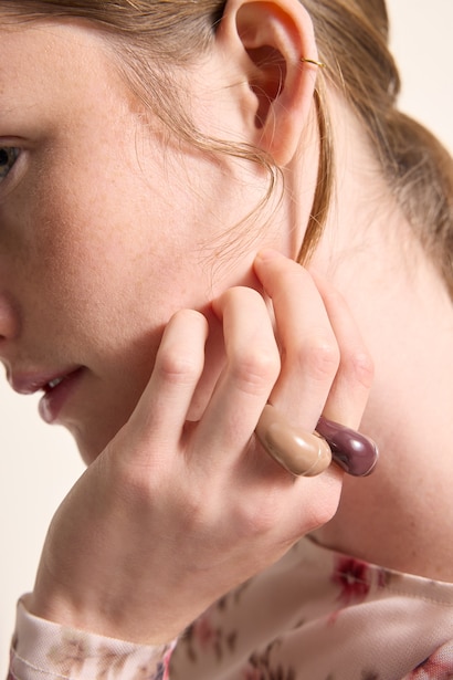 Woman 2 Piece Chunky Domed Rings