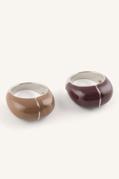 Woman 2 Piece Chunky Domed Rings