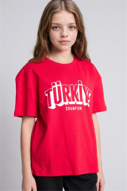 Regular Fit Slogan Short Sleeve T-Shirt
