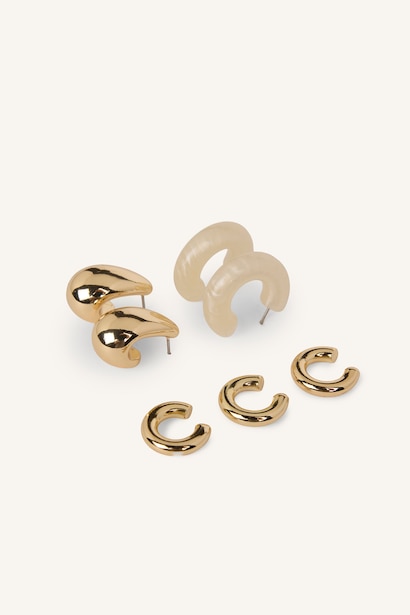 Kadın 5'li Kalın Earcuff Küpe Seti