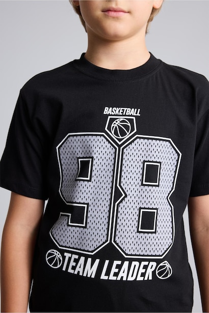 Basketbol Baskılı Overshirt Tişört Erkek Çocuk