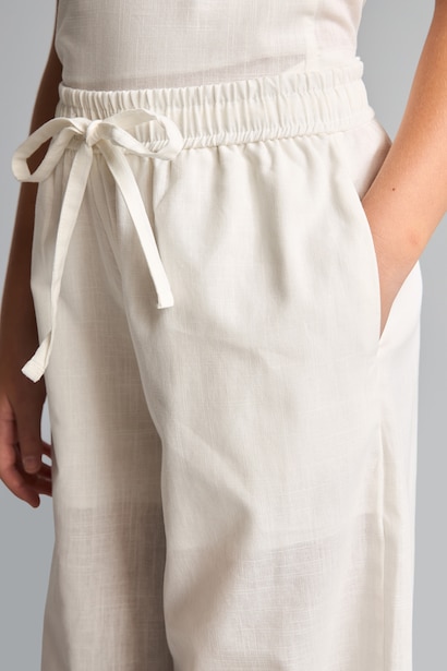 Geniş Paça Poplin Pantolon Kız Çocuk