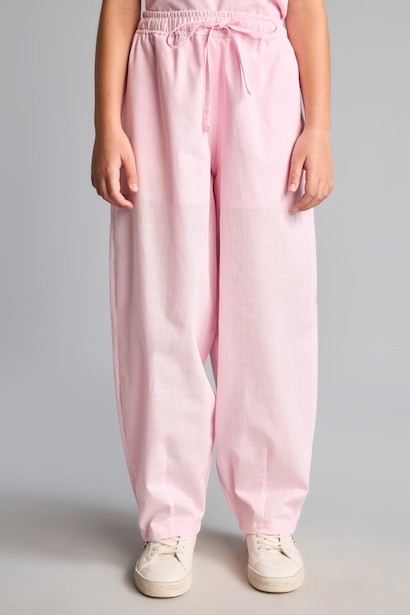 Geniş Paça Poplin Pantolon Kız Çocuk