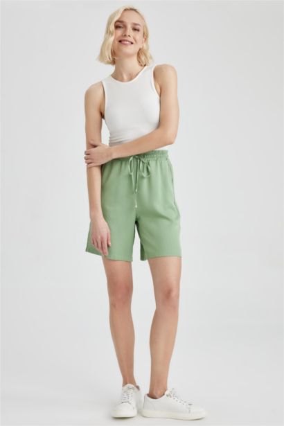 شورت فيسكوز قصير بخصر عالي