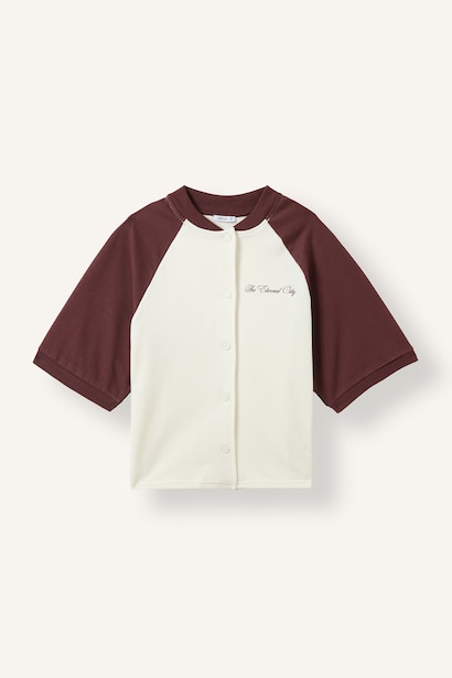 Oversize Kısa Raglan Kol Düğmeli Hırka