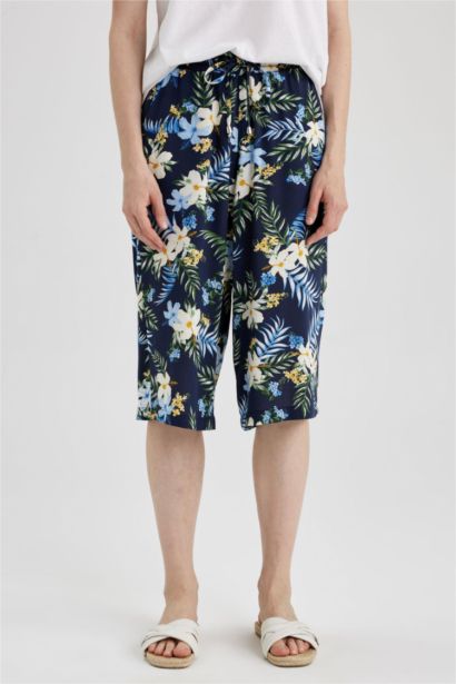 Viscose High Waist Crop Fit Capri