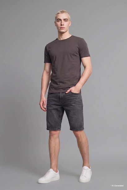 Regular Fit Denim Bermuda Shorts