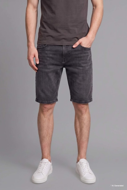 Regular Fit Denim Bermuda Shorts