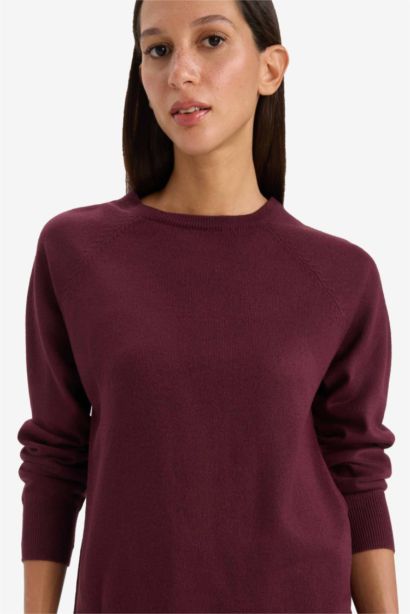 Relax Fit Crew Neck Basic Knit Pullover