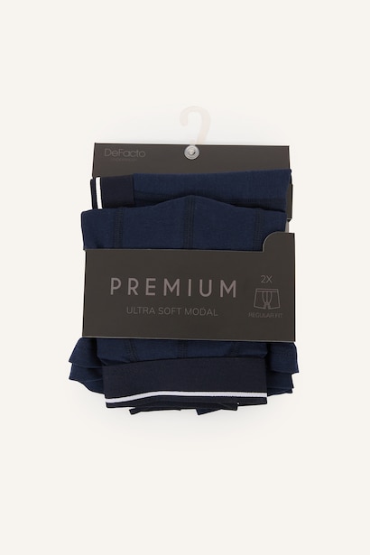 Regular Fit Şeritli Modal 2'li Boxer