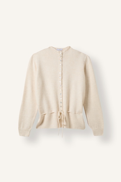 Relaxed Fit Beli Bağcıklı Basic Hırka