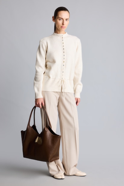 Relaxed Fit Beli Bağcıklı Basic Hırka