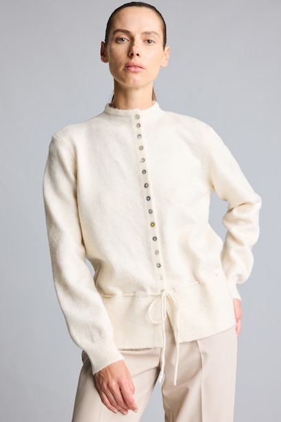Relaxed Fit Beli Bağcıklı Basic Hırka