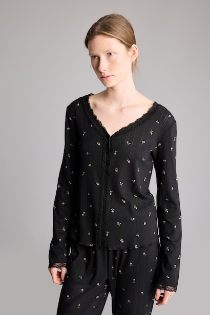 Çiçekli Regular Fit Pijama Takım
