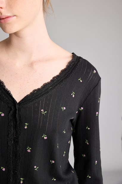 Çiçekli Regular Fit Pijama Takım