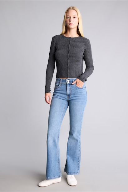 Regular Fit Fitilli Basic Hırka