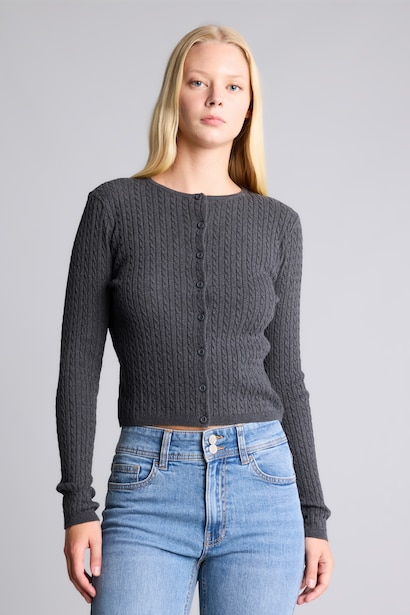 Regular Fit Fitilli Basic Hırka