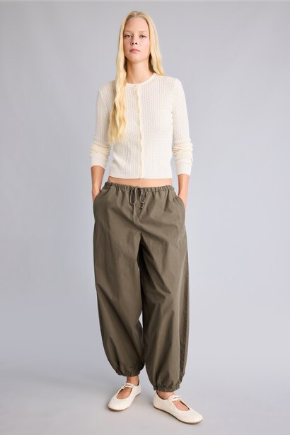 Regular Fit Fitilli Basic Hırka
