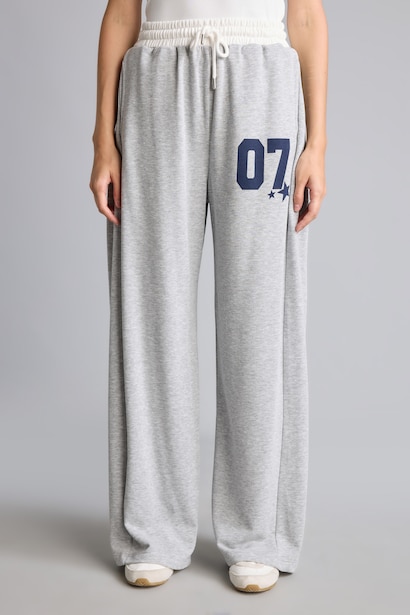 Wide Leg Baskılı Eşofman Altı