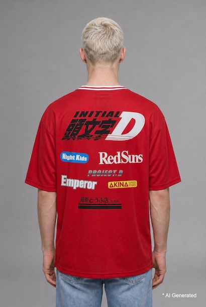 Initial D Boxy Fit Striped T-Shirt