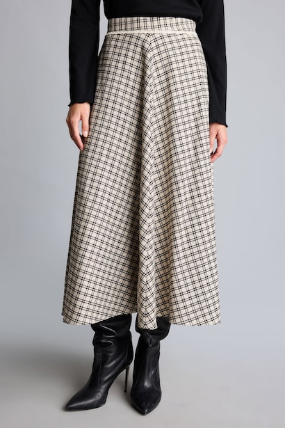 Regular Fit Pötikareli Kloş Etek