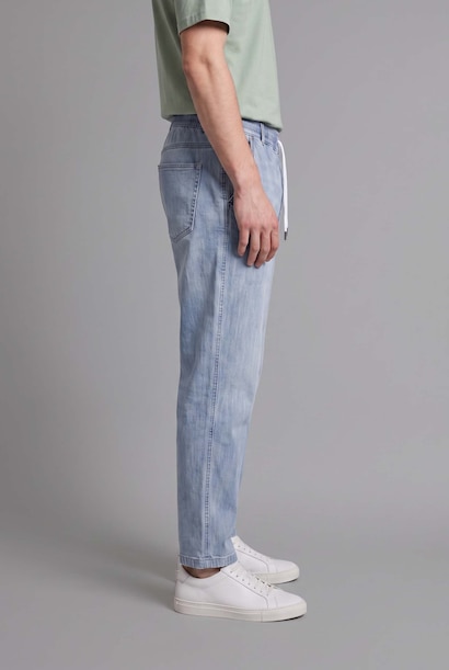 Elastic Waist Wide Leg Jeans