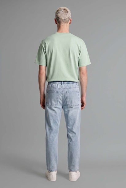 Elastic Waist Wide Leg Jeans