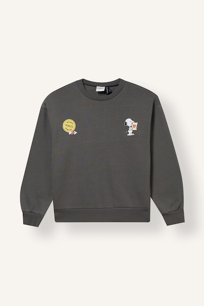 Snoopy Relaxed Fit Baskılı Sweatshirt Kız Çocuk