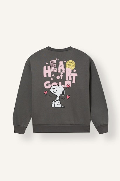 Snoopy Relaxed Fit Baskılı Sweatshirt Kız Çocuk